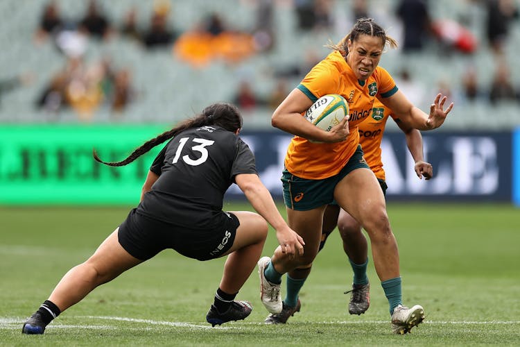 Former centre Siokapesi Palu is tipped to excel in her new role as flanker against England this afternoon. Picture: Getty Images